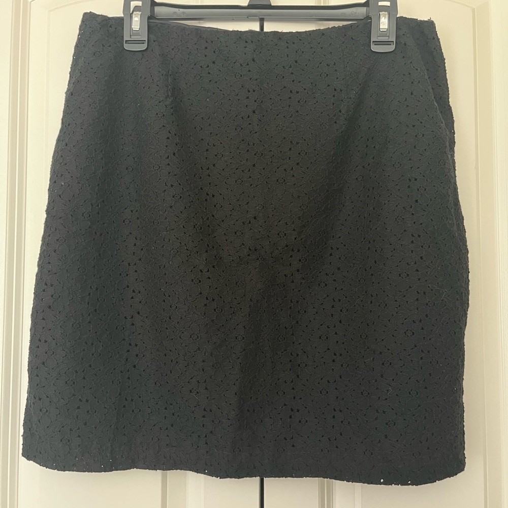 Connected Apparel Black Textured Pencil Skirt